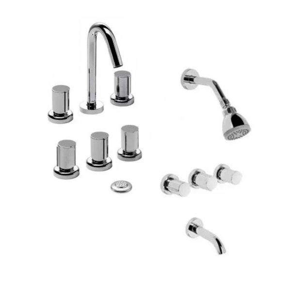 DOMANI lavatorio mesada pico de caño + Bidet + Bañera exterior con transferencia