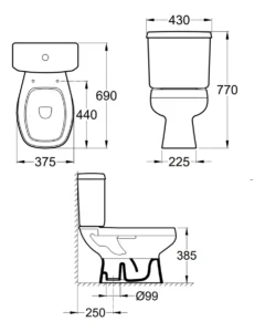 inodoro largo deposito bidet tapa roca monaco - Image 4