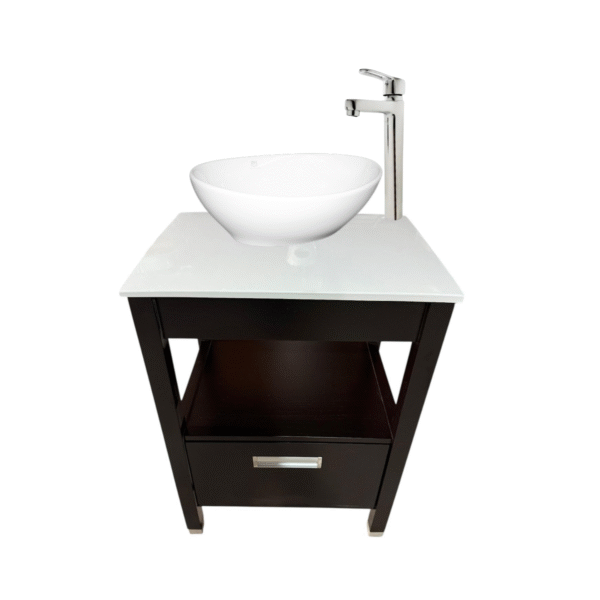vanitory donnus wengue 60 cm con tapa blanca