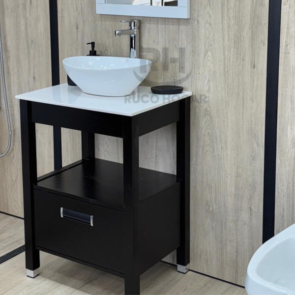 vanitory donnus wengue 60 cm con tapa blanca - Image 2